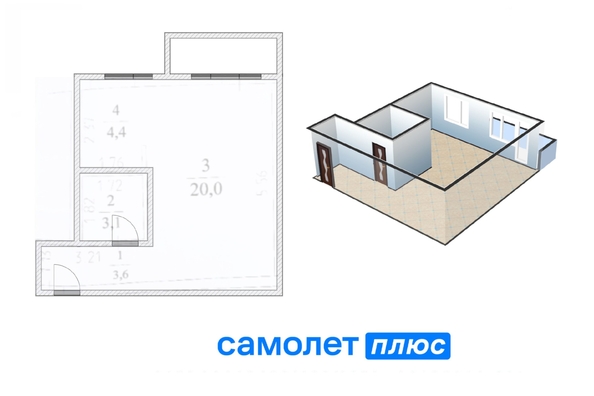 
   Продам 1-комнатную, 31.1 м², Сарыгина ул, 34

. Фото 2.