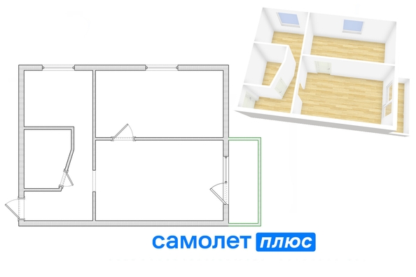 
   Продам 2-комнатную, 39.5 м², Юрия Смирнова ул, 18

. Фото 15.