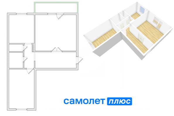 
  Продается 2-комн. квартира, 52.6 м², Молодежный б-р, д. 6
. Фото 1.