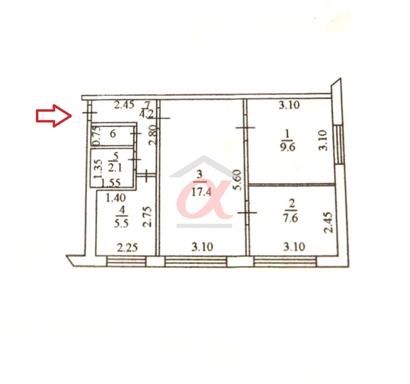 
   Продам 3-комнатную, 47.6 м², Институтская ул, 6

. Фото 10.