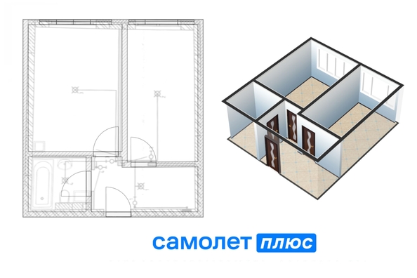 
  Продается 2-комн. квартира, 42.6 м², ЖК Парковый, дом 1
. Фото 2.