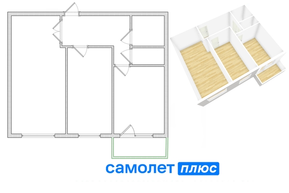 
   Продам 2-комнатную, 50.7 м², Стадионная ул, 29

. Фото 2.