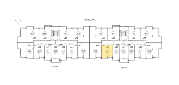 
   Продам 2-комнатную, 43.2 м², Солнечный бульвар, дом 24 корп 4

. Фото 5.