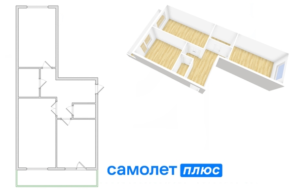 
   Продам 2-комнатную, 64.1 м², Серебряный бор ул, 27

. Фото 12.