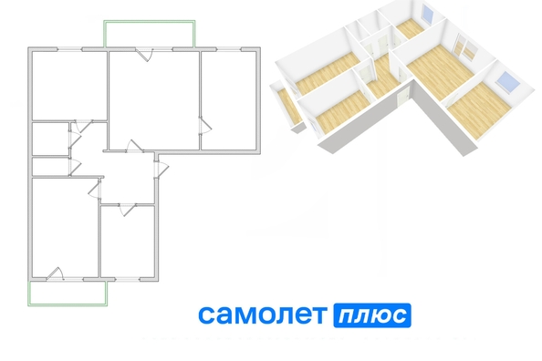 
  Продается 4-комн. квартира, 84.4 м², Попова ул, д. 5А
. Фото 2.