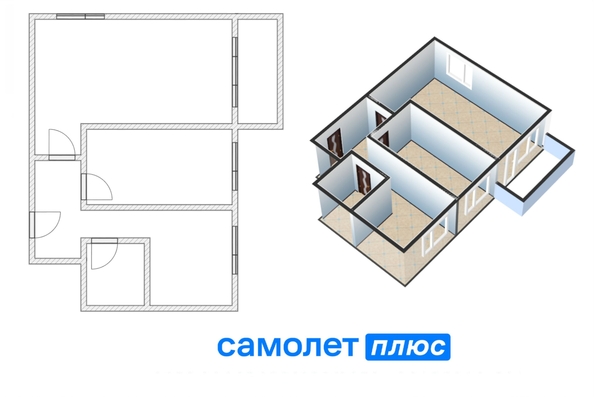 
  Продается 2-комн. квартира, 41.6 м², Шахтеров пр-кт, д. 67
. Фото 2.