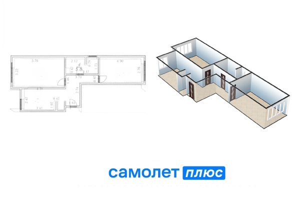 
  Продается 3-комн. квартира, 57.1 м², ЖК Квартал дружбы, дом 5
. Фото 2.