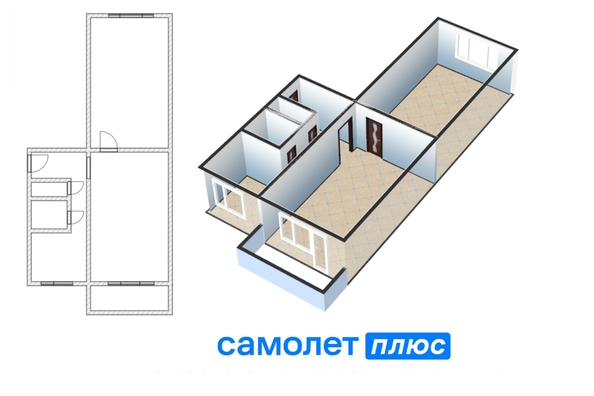 
  Продается 2-комн. квартира, 46.5 м², Строителей б-р, д. 44а
. Фото 2.
