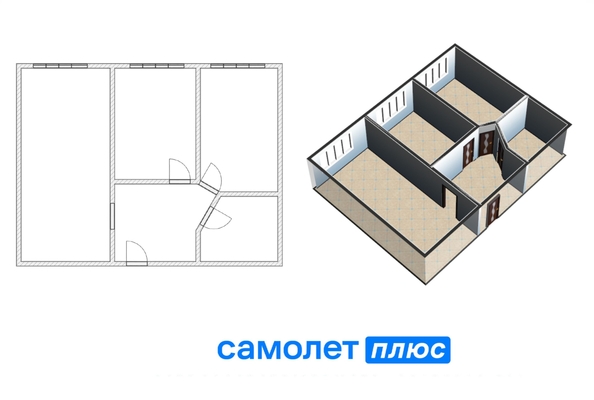 
  Продается 3-комн. квартира, 57.8 м², Кедровый б-р, д. 4
. Фото 2.