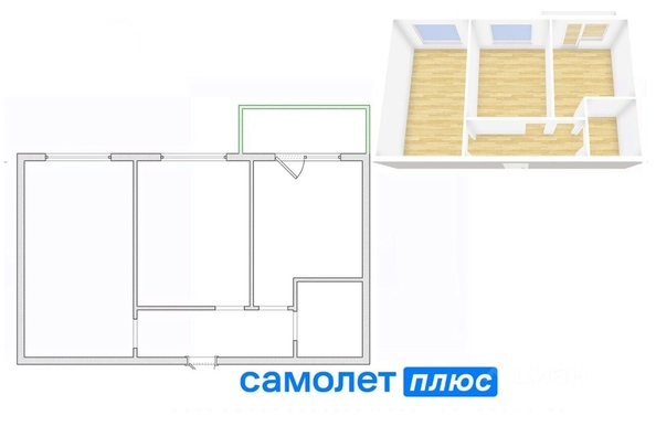 
  Продается 2-комн. квартира, 49.7 м², Ленинградский пр-кт, д. 53к2
. Фото 2.