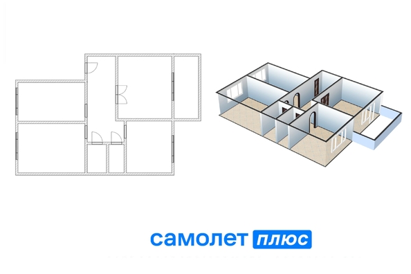 
   Продам 3-комнатную, 65.2 м², Космическая ул, 4/1

. Фото 22.