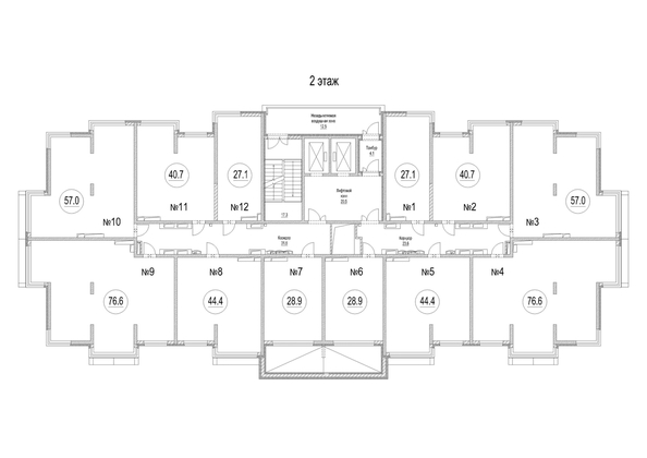 
   Продам 2-комнатную, 57 м², Сити-парк, дом 9

. Фото 1.