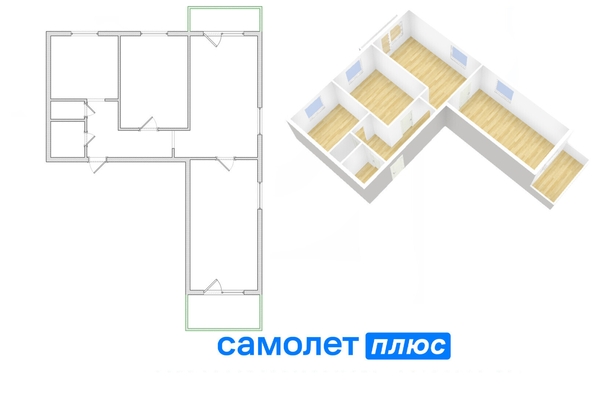 
  Продается 3-комн. квартира, 61.5 м², Тухачевского ул, д. 31г
. Фото 2.