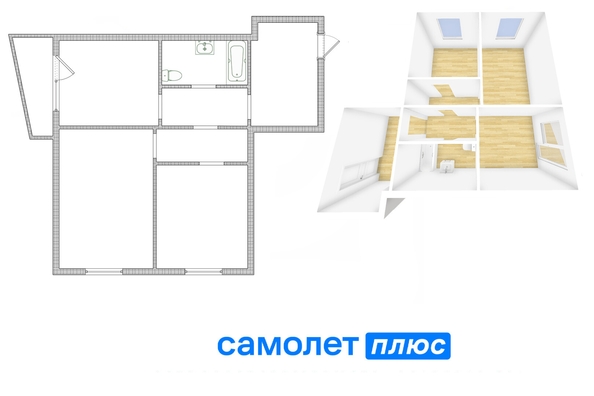 
  Продается 2-комн. квартира, 58.2 м², Строителей б-р, д. 57/1
. Фото 1.