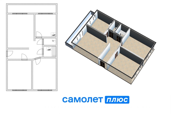 
  Продается 3-комн. квартира, 61 м², Сергея Тюленина ул, д. 4
. Фото 1.