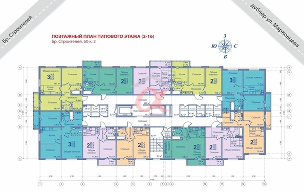 
  Продается 2-комн. квартира, 64 м², ЖК Верхний бульвар-2, дом 60, корп 2
. Фото 27.