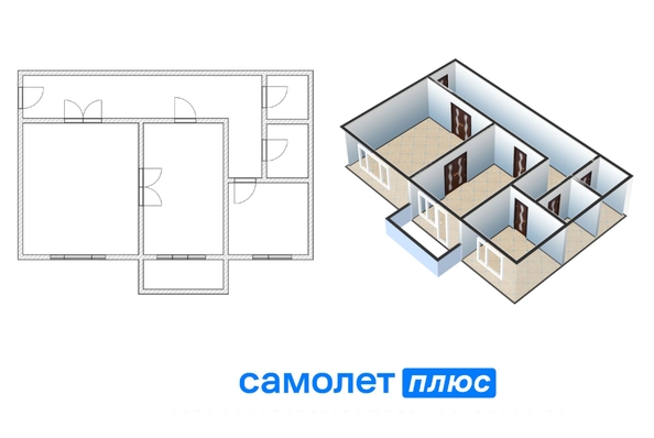 
  Продается 2-комн. квартира, 58.2 м², Ушакова ул, д. 1
. Фото 2.