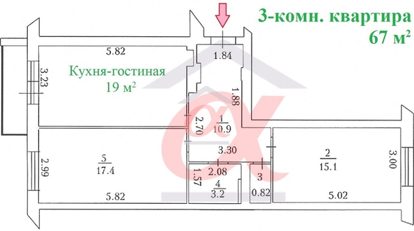 
  Продается 3-комн. квартира, 66.7 м², ЖК Старт
. Фото 24.