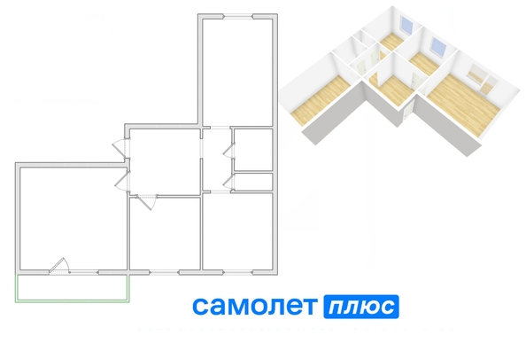 
  Продается 3-комн. квартира, 59.3 м², Октябрьский пр-кт, д. 82
. Фото 20.