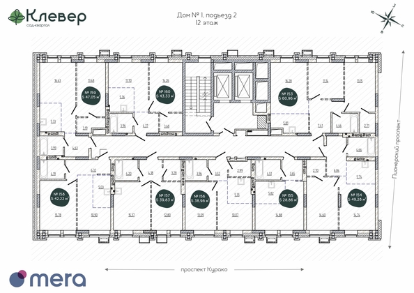 
  Продается 3-комн. квартира, 60.96 м², ЖК Клевер
. Фото 1.