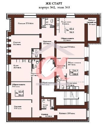 
  Продается 3-комн. квартира, 98 м², Тухачевского ул, д. 29Бк1
. Фото 24.