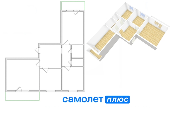 
  Продается 3-комн. квартира, 64 м², Шахтеров пр-кт, д. 85
. Фото 9.