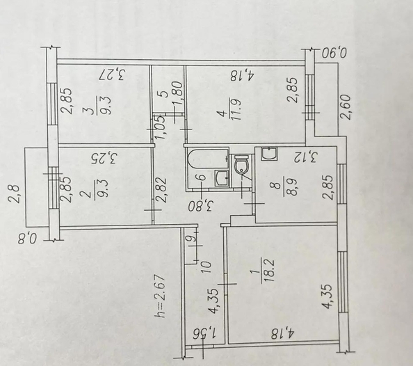 
  Продается 4-комн. квартира 77.5 м². Фото 2.