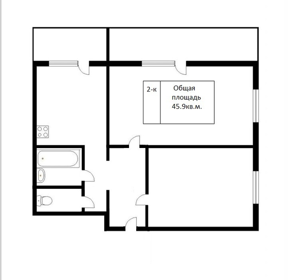 
  Продается 2-комн. квартира 45.9 м². Фото 19.