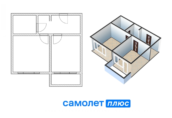 
  Продается 2-комн. квартира 44 м². Фото 1.