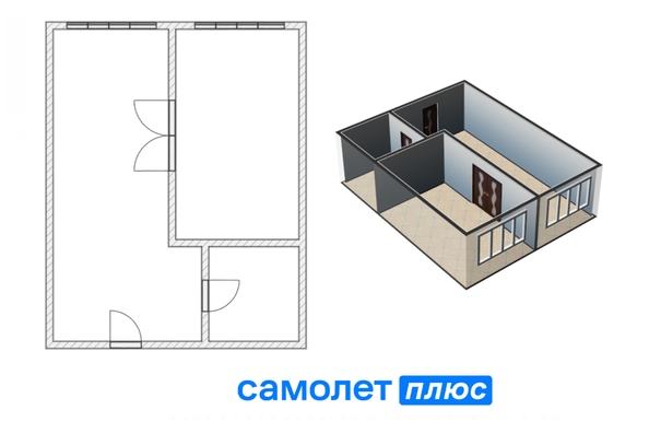
  Продается 2-комн. квартира 44.8 м². Фото 5.