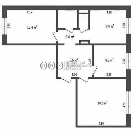 
  Продается 3-комн. квартира 62 м². Фото 12.