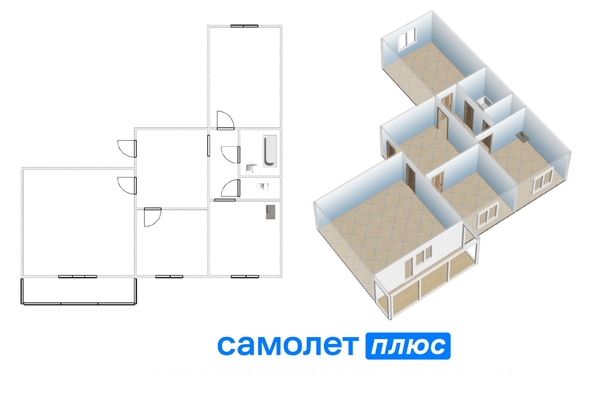 
  Продается 3-комн. квартира 59.9 м². Фото 13.