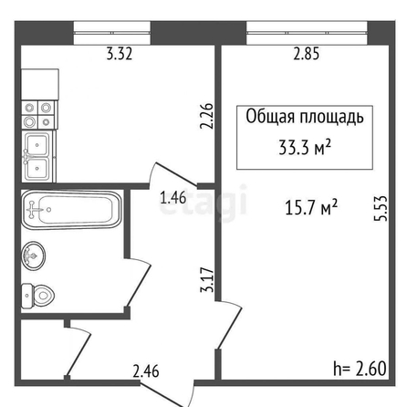 
  Продается 1-комн. квартира 33.3 м². Фото 14.