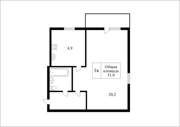 
  Сдается 1-комн. квартира 30.3 м². Фото 15.
