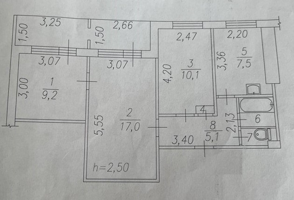 
  Продается 3-комн. квартира 52.3 м². Фото 36.