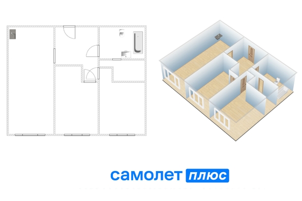 
  Продается 3-комн. квартира 61.4 м², в ЖК Кедровый, дом 12. Фото 21.