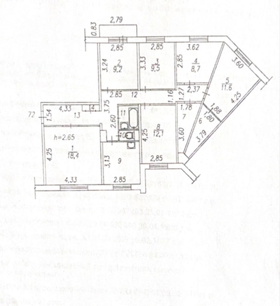 
  Продается 4-комн. квартира 107.6 м². Фото 37.