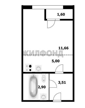 
   Продам студию, 25.6 м², Плющихинская ул, 2

. Фото 3.