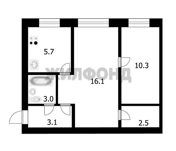 
   Продам 2-комнатную, 42.7 м², Титова ул, 4

. Фото 16.