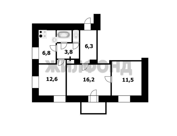 
   Продам 3-комнатную, 63 м², Котовского ул, 7

. Фото 10.