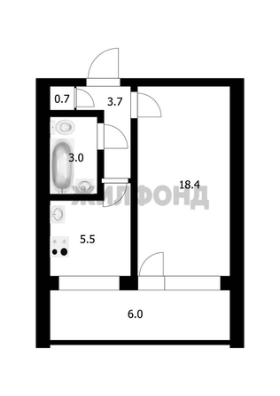 
   Продам 1-комнатную, 31.3 м², Сибиряков-Гвардейцев ул, 44/4

. Фото 6.