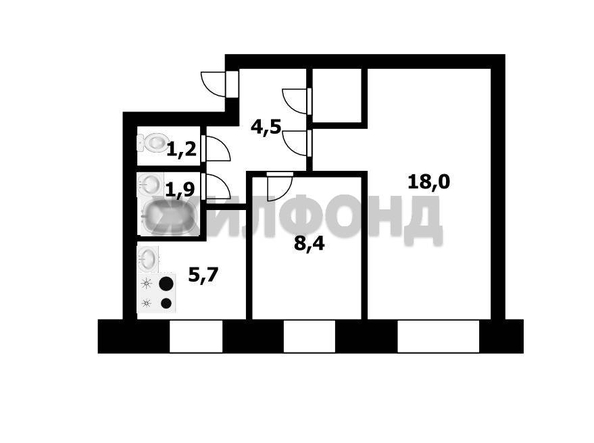
   Продам 2-комнатную, 40.7 м², Бурденко ул, 9

. Фото 27.