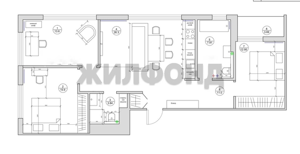 
  Продается 3-комн. квартира, 93.8 м², ЖК Воздух, дом 1
. Фото 43.