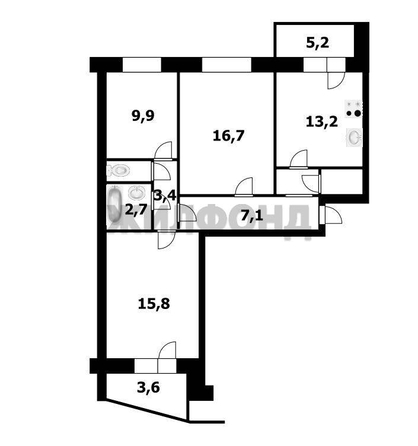 
   Продам 3-комнатную, 72.7 м², Спортивная ул, 17

. Фото 22.