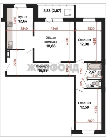 
   Продам 3-комнатную, 76.9 м², 2-й (4 мкр.) кв-л, 204/1

. Фото 19.