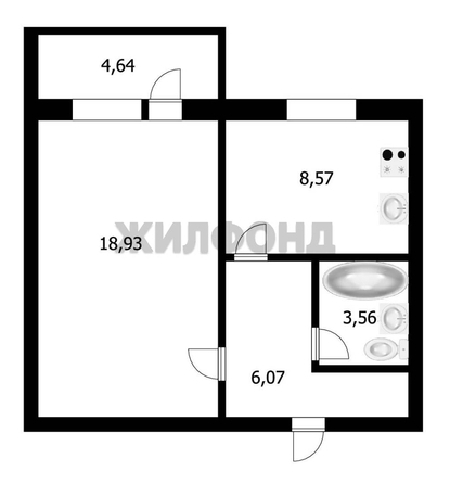 
   Продам 1-комнатную, 37.1 м², Спортивная ул, 3/1

. Фото 6.