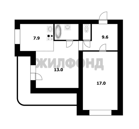 
   Продам 2-комнатную, 53.6 м², 1905 года ул, 71

. Фото 11.