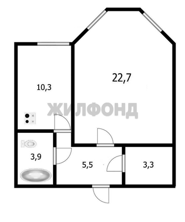 
  Продается 1-комн. квартира, 45.2 м², ЖК Прибрежный
. Фото 7.