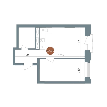 
  Продается 2-комн. квартира, 37.66 м², ЖК 19/56 Кварталы Телецентра, сек 4
. Фото 1.