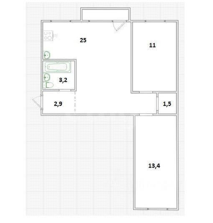 
   Продам 2-комнатную, 57 м², Советская ул, 50а

. Фото 3.